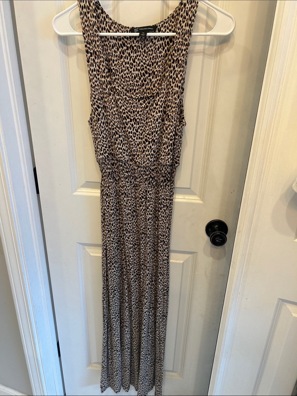 INC International Concepts Beige and Black Leopard Print Maxi Dress